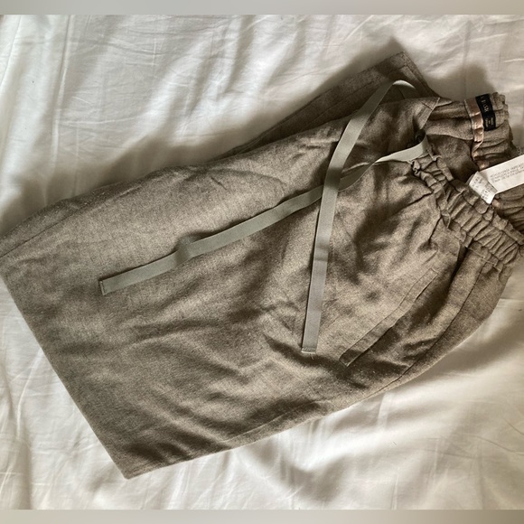 ZARA Basics Wide Leg pants - Khaki, Beige, Size L - Lightweight, Casual, Minimal - Picture 5 of 5